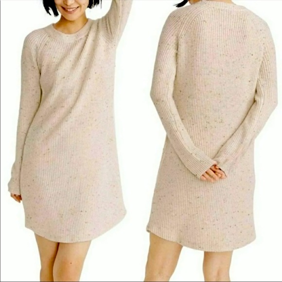 Madewell Curved-Hem Sweater Dress in Donegal Pearl, XL - Picture 1 of 9